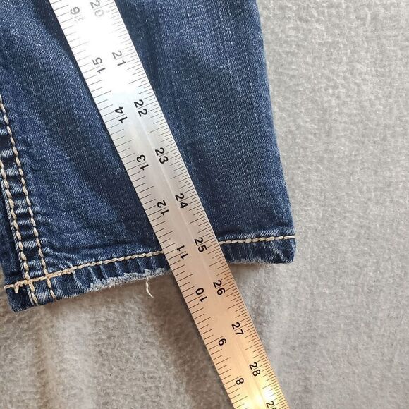 Silver Jeans Womens 25 Blue Denim Flat Front Thick Stitch Suki Capri Preppy - Picture 4 of 12